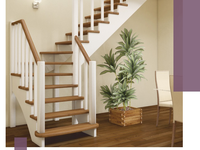 Г-образные лестницы под ключ в Спасске-Дальнем — изготовление и монтаж