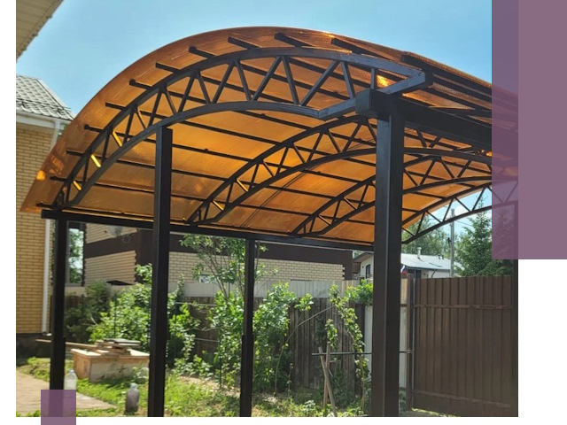 Изготовление навесов под ключ в Спасске-Дальнем из качественных материалов