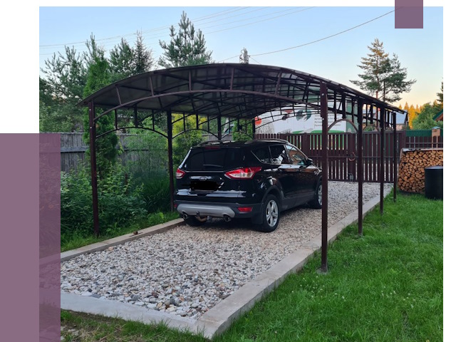 Навесы для автомобиля в Спасске-Дальнем от 13296 руб.  | ПРОЛЁТ-Спс