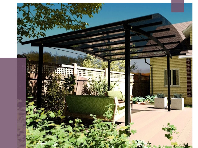 Навесы для террасы в Спасске-Дальнем от 13192 руб. под ключ | ПРОЛЁТ-Спс