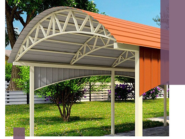 Навесы из профнастила под ключ в Спасске-Дальнем — установка и монтаж