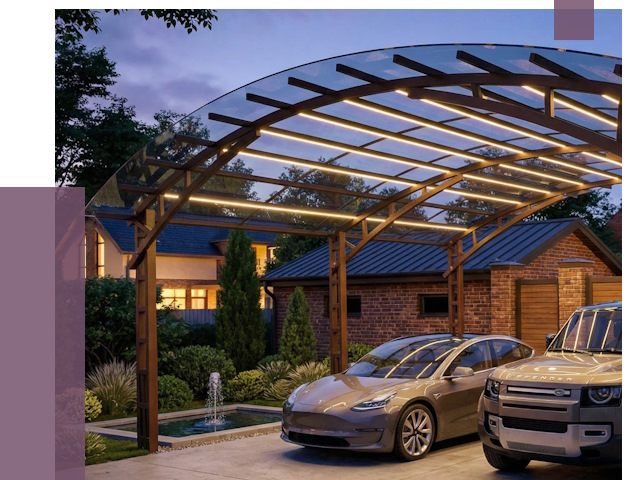 Металлические навесы в Спасске-Дальнем от 12830 руб. под ключ — ПРОЛЁТ-Спс