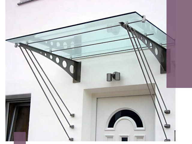 Козырьки над входом под ключ в Спасске-Дальнем — изготовление и монтаж