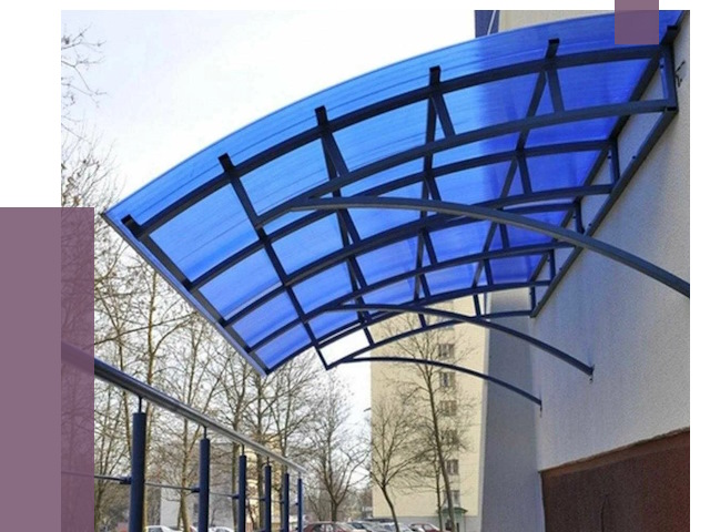 Козырьки из поликарбоната в Спасске-Дальнем от 4346 руб. под ключ | ПРОЛЁТ-Спс