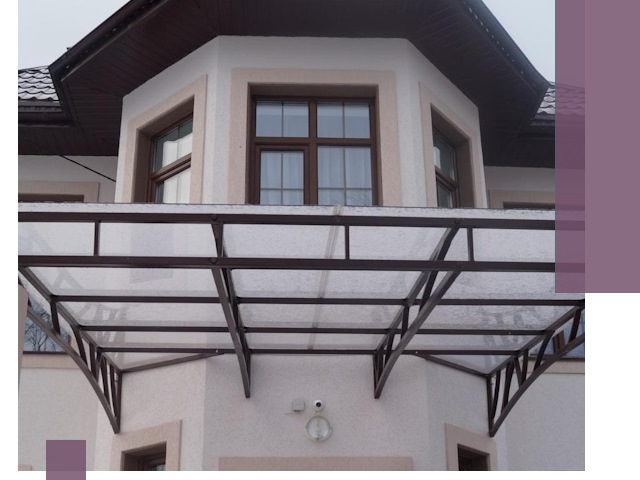 Козырьки из поликарбоната под ключ в Спасске-Дальнем