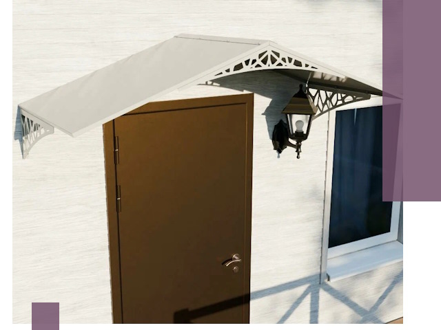 Металлические козырьки на входы и террасы в Спасске-Дальнем