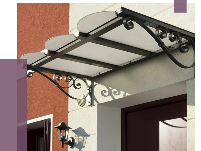 Односкатные козырьки в Спасске-Дальнем от 8485 руб.  | ПРОЛЁТ-Спс