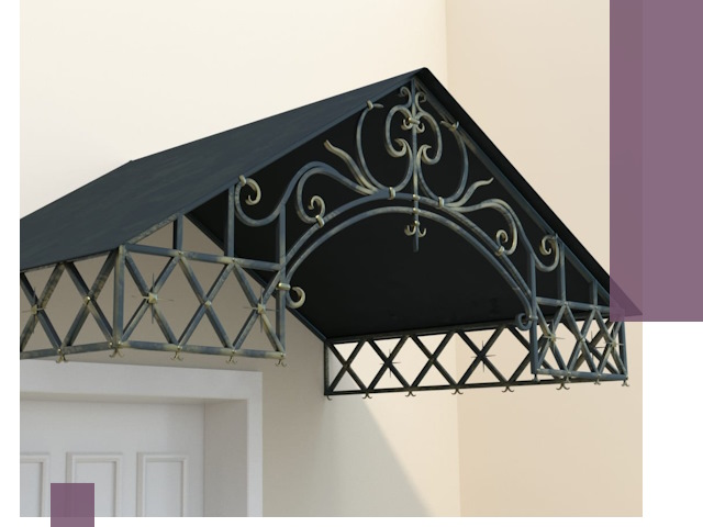 Двускатные металлические козырьки под ключ в Спасске-Дальнем