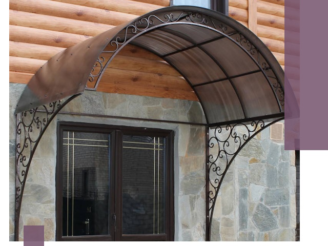Арочные козырьки под ключ в Спасске-Дальнем: изготовление и монтаж